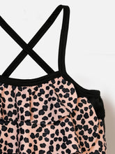 CUKOO Girls Leopard Print Swim suit set (kids swimsuit)