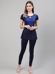 CUKOO Women Blue Nylon Swimming Dress - Cukoo 
