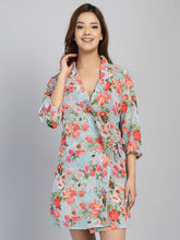 Green Red Floral Print cover up (Only Sarong)