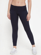 Cukoo Active Wear: Navy Blue Tights with high Waist fit for Women - Cukoo 
