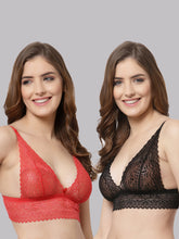 CUKOO Women Pack Of 2 Floral lacy Bra