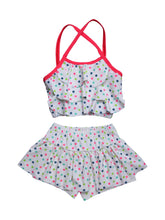 Cukoo White Colour Two Piece Swimwear/Swimming/ Kids Swim Suit with Multi-Colour Polka Dots for Girls/Kids 2-6 Years - Cukoo 