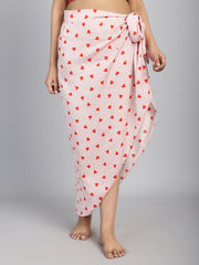 Peach Heart Printed cover up Sarong