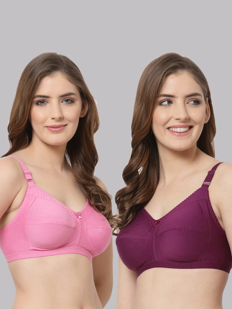 CUKOO Women Pack Of 2 Pure cotton Non Padded Everyday Bra –