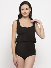 Cukoo Padded Solid Black Single piece Swimwear/Swimsuit for women - Cukoo 
