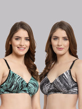 CUKOO Women Pack Of 2 Abstract Printed Everyday Bra - Lightly Padded