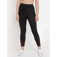 Cukoo Acitve Wear: Black Yoga Pants for Women Maroon Sides - Cukoo 