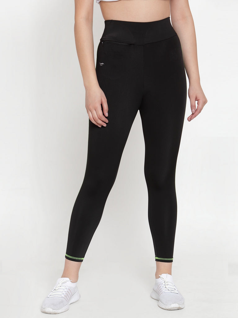 Buy INFUSE Black Solid Skinny Fit Womens Active Wear Leggings | Shoppers  Stop