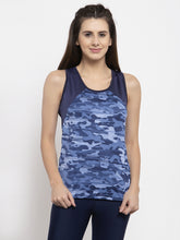 Cukoo Women Blue Nylon One Piece Active Wear/ Gym Wear Tank Top - Cukoo 