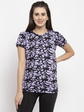Cukoo Women Black & Purple Nylon One Piece Active Wear/ Gym Wear T-Shirt - Cukoo 