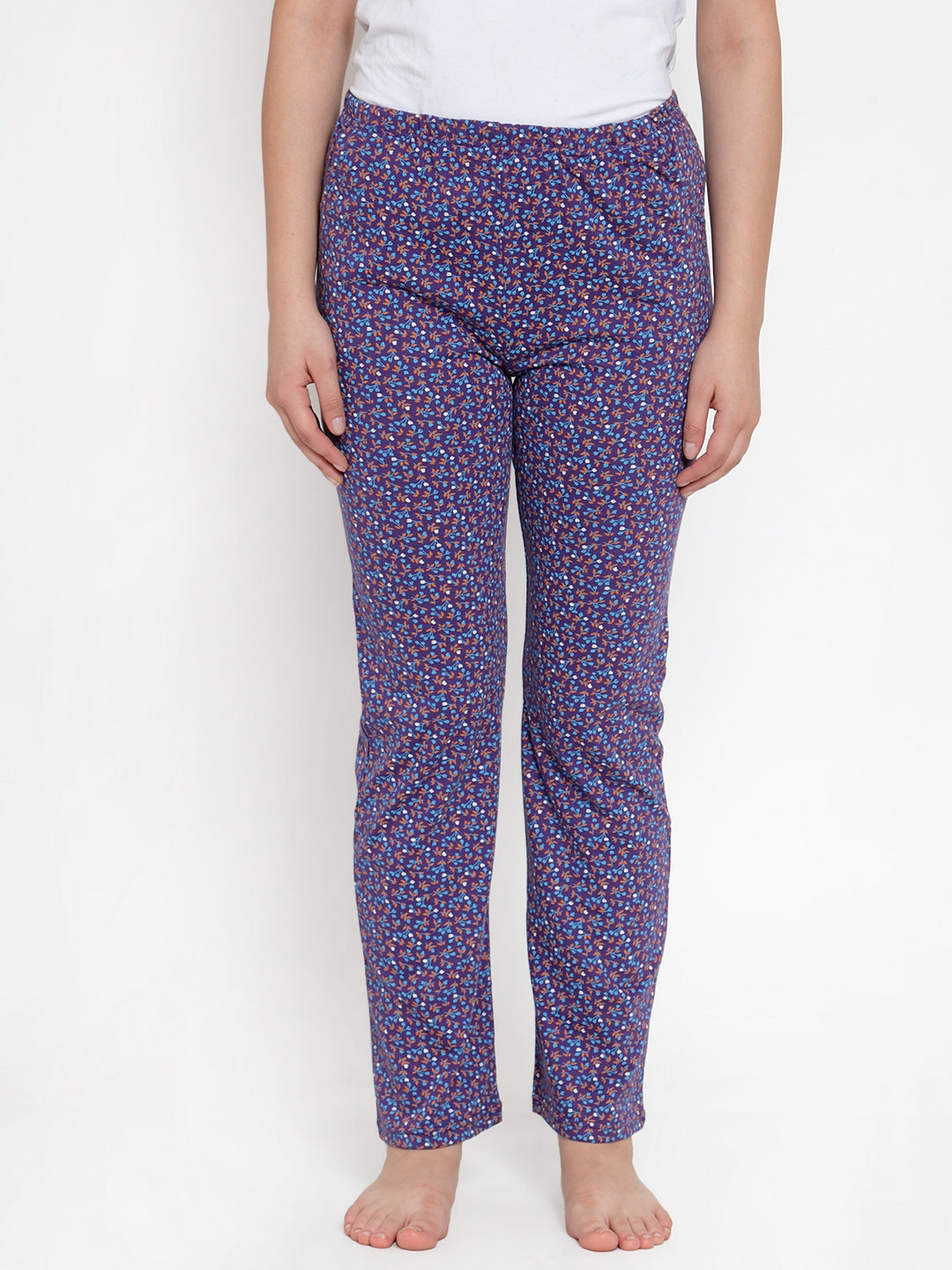 Cukoo Purple Floral Night Pyjama for Women - Cukoo 