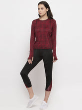 Cukoo Two piece Maroon full sleeves Top and Black track pants with zip pocket Gym Wear - Cukoo 
