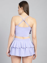 CUKOO Padded Frilly Purple Skirtini Swimwear