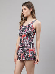 CUKOO Women Multicolour Nylon Printed Swimming Dress - Cukoo 