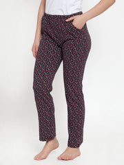 Cukoo Comfy: Black Floral Night Pyjama with Strechable Fabric for Women - Cukoo 