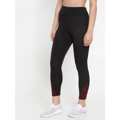 Cukoo Acitve Wear: Black Yoga Pants for Women Maroon Sides - Cukoo 