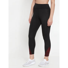Cukoo Acitve Wear: Black Yoga Pants for Women Maroon Sides - Cukoo 