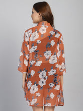 Brown Floral Print cover up Sarong