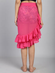 Pink Ruffled cover up Sarong