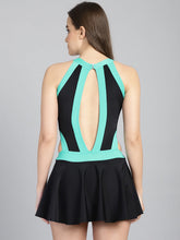 CUKOO Padded Black with Sea Green Border Swimsuit
