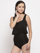 Cukoo Padded Solid Black Single piece Swimwear/Swimsuit for women - Cukoo 