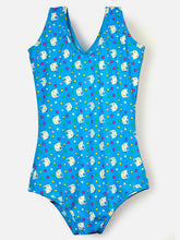 CUKOO Girls Blue Kitty Print Swimsuit (kids swimsuit)