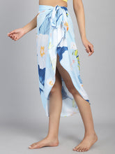 Blue Floral Print cover up Sarong