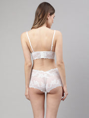 CUKOO Women White Nylon Non Padded Lingerie Set - Cukoo 