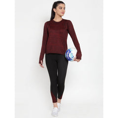 Cukoo Acitve Wear: Black Yoga Pants for Women Maroon Sides - Cukoo 