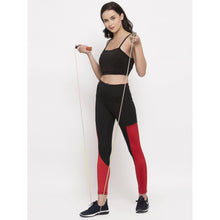 Cukoo Solid Black and Red Workout/Gym/ Yoga Track Pants for Women - Cukoo 