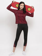 Cukoo Two piece Maroon full sleeves Top and Black track pants with zip pocket Gym Wear - Cukoo 