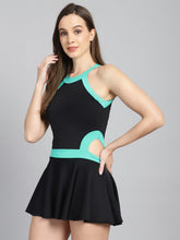 CUKOO Padded Black with Sea Green Border Swimsuit