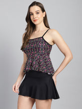 CUKOO Padded Geometric Print Two piece Skirtini Swimwear