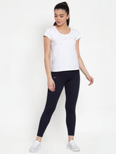 Cukoo Active Wear: Navy Blue Tights with high Waist fit for Women - Cukoo 