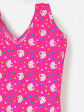 CUKOO Girls Pink Kitty Print Swimsuit (kids swimsuit)