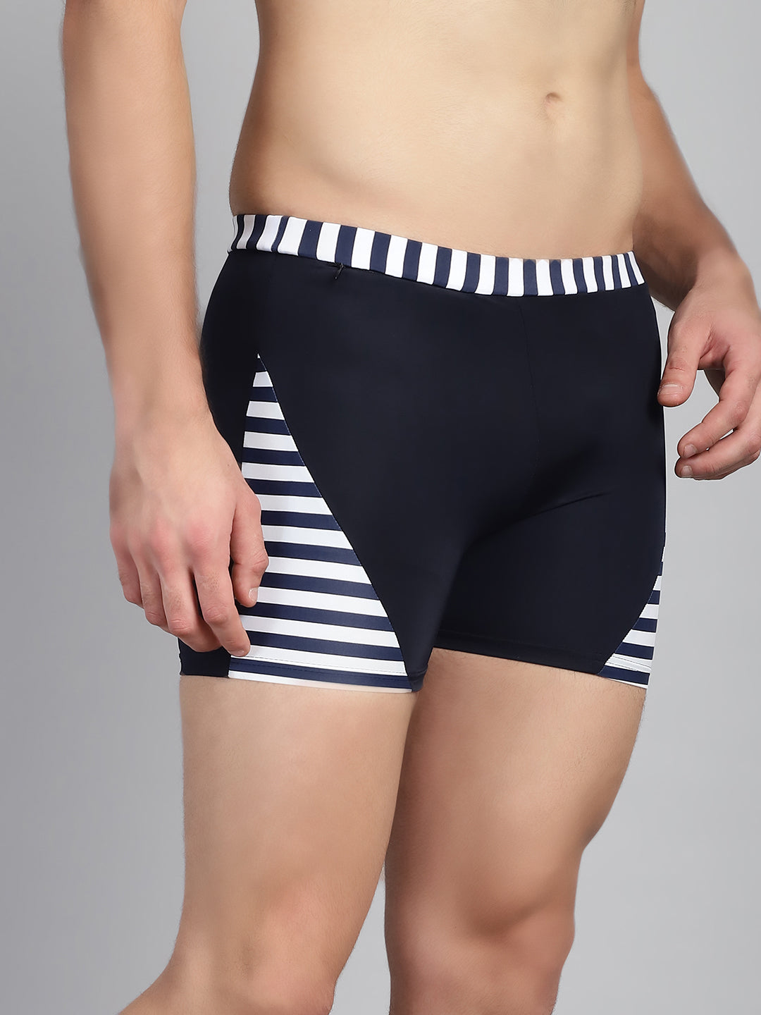 CUKOO Men Blue Striped Swim Bottoms
