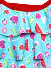 Cukoo Swimwear: Blue Colored with Fruity Print swimming dress for Girls/Kids Swimsuit - Cukoo 