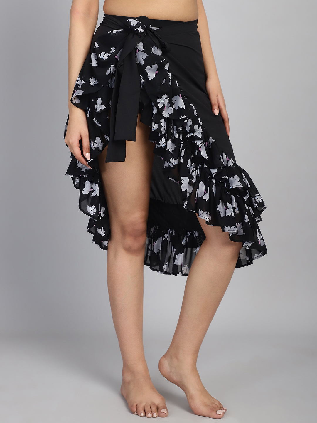 Black Ruffled cover up Sarong