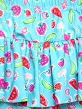 Cukoo Swimwear: Blue Colored with Fruity Print swimming dress for Girls/Kids Swimsuit - Cukoo 