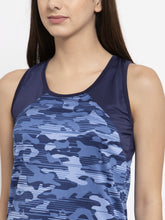 Cukoo Women Blue Nylon One Piece Active Wear/ Gym Wear Tank Top - Cukoo 