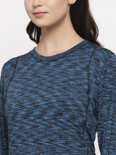 Cukoo Active Wear: Blue Full Sleeves Thumb-Hole T-Shirt for Women - Cukoo 