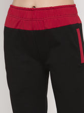 Cukoo Comfy: Black & Red All Day/Night Winter Pajama/Warm Track Pants for Women - Cukoo 