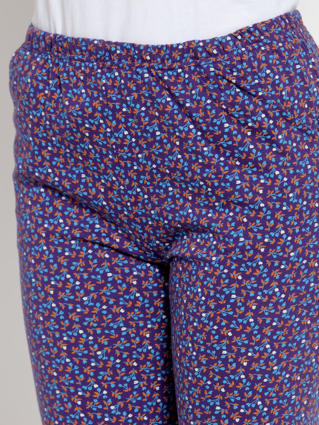 Cukoo Purple Floral Night Pyjama for Women - Cukoo 