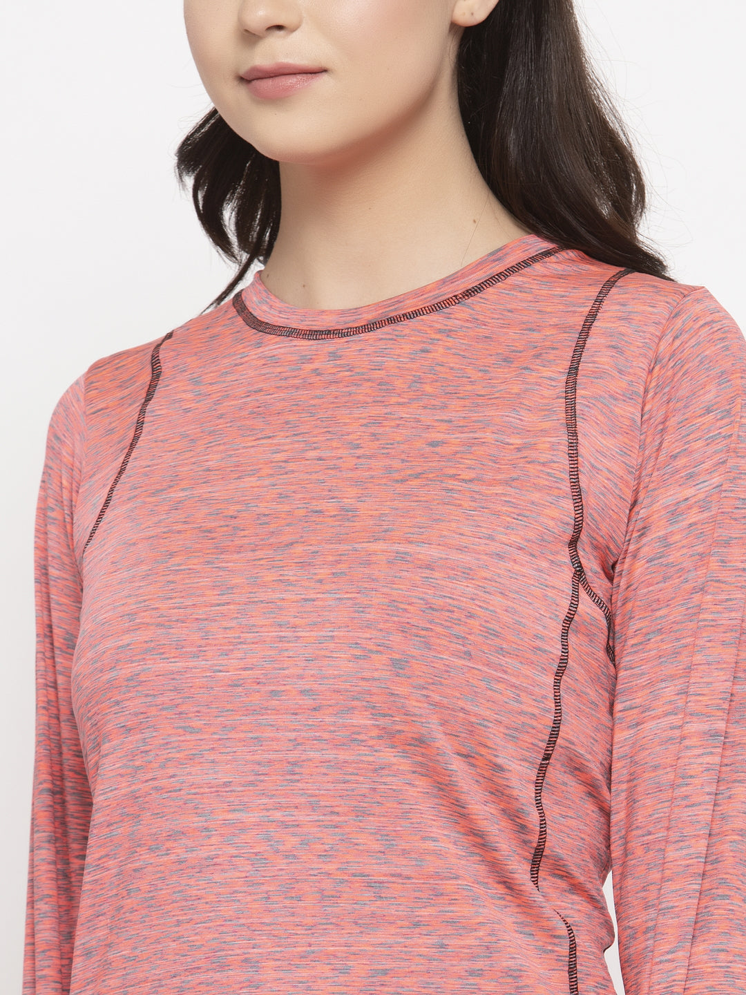 Cukoo Pink Full Sleeves Thumb-Hole T-Shirt for Women - Cukoo 