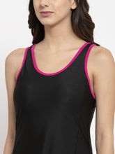 Cukoo Women Black Nylon Padded One Piece Swimwear/ Swimming Costume - Cukoo 