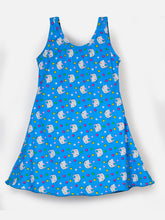CUKOO Girls Blue Kitty Print Swimsuit (kids swimsuit)