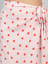Peach Heart Printed cover up Sarong