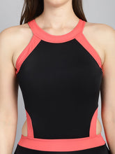 CUKOO Padded Black with Pink Border Swimsuit