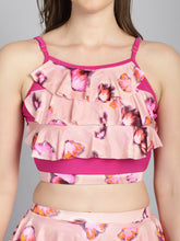 CUKOO Padded Pink Floral Skirtini Swimwear