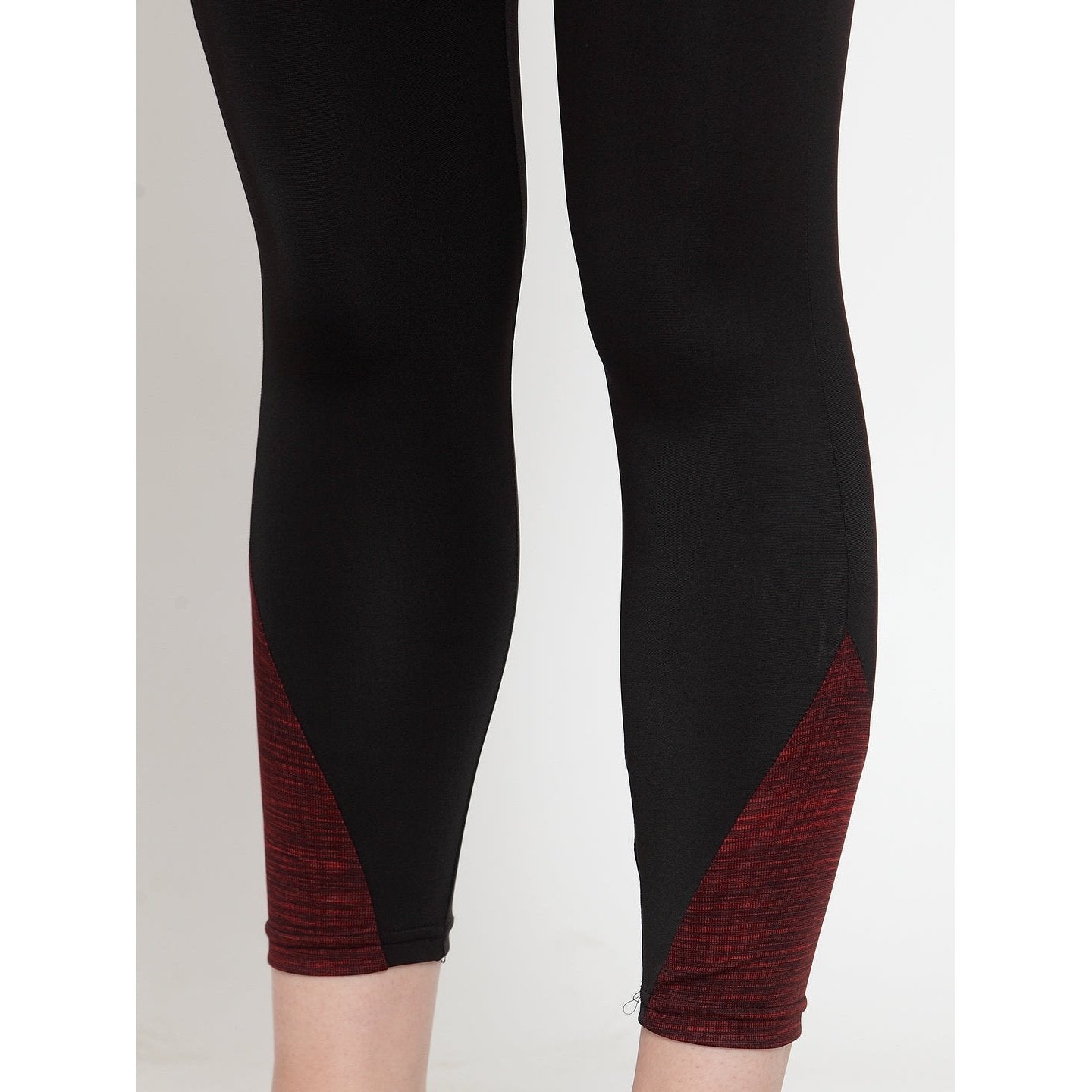 Cukoo Acitve Wear: Black Yoga Pants for Women Maroon Sides - Cukoo 